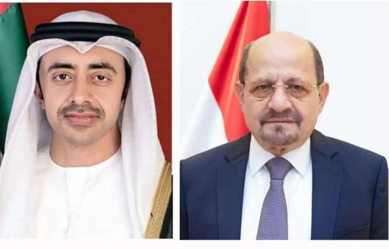 وزير الخارجية وشؤون المغتربين يتلقى برقية تهنئة من وزير الخارجية الإماراتي